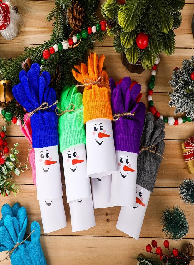 ShinyMatch 10 Pcs Christmas Candy Bar Wrapper with Gloves Snowman Chocolate Bar Kit Candy Wrappers for Winter Christmas Holiday Favor Supplies (No Chocolate) (Bright Style) - Image 2